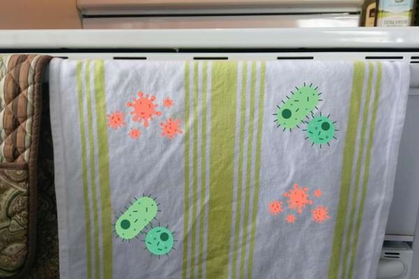 Microbes sur torchon 