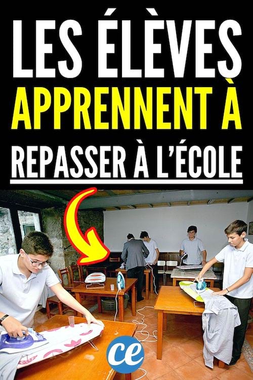 Les élèves apprennent à repasser à l'école