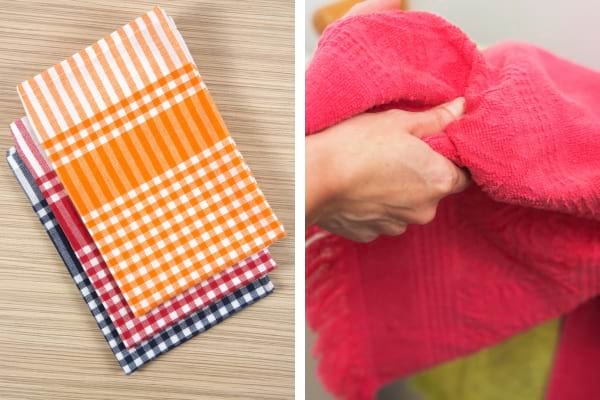 Des torchons et un essuie-main