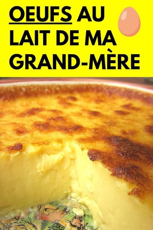 Une portion d'oeufs au lait de ma grand-mère dans une assiette