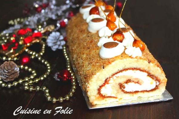 Une bûche citron praliné noisette de Cyril Lignac