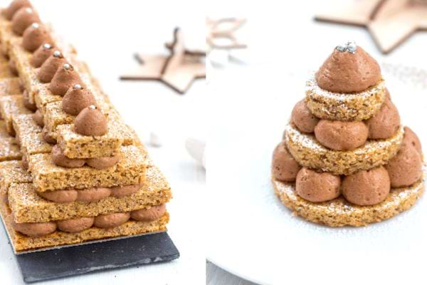 Une bûche de Noël sapin