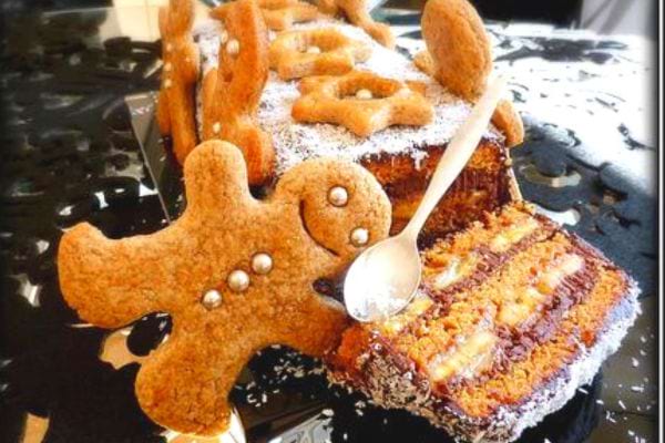 Une bûche de Noël au pain d'épices sans cuisson