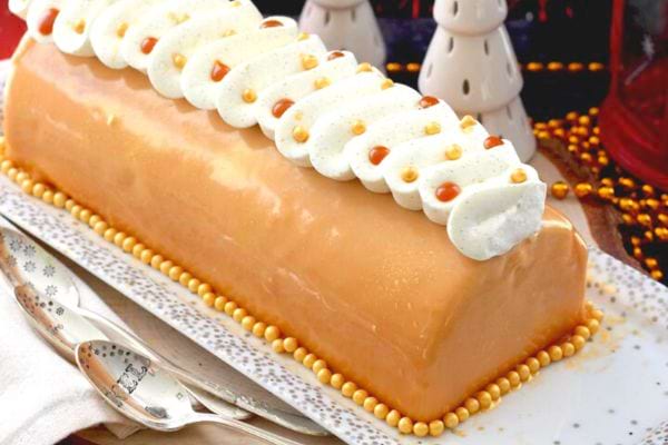 Une bûche de Noël pommes caramel