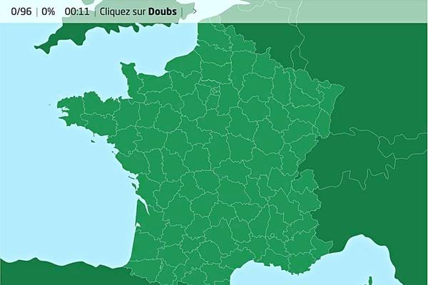 Une carte de France verte 