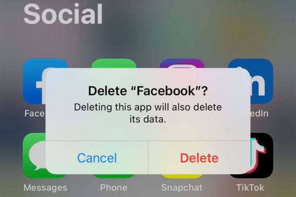 Effacer Facebook sur iPhone