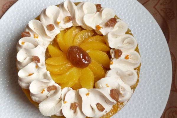 Un gâteau aux marrons et à l'orange