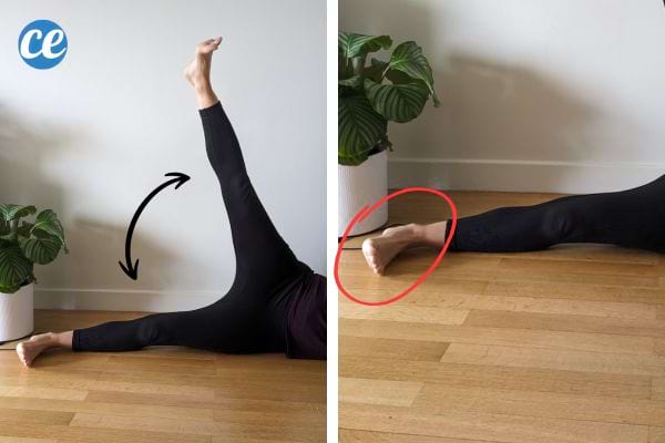 Une femme faisant le ciseau avec ses jambes