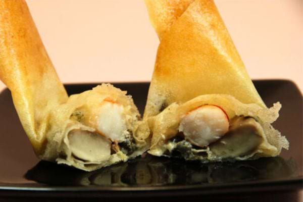 Deux papillotes de gambas