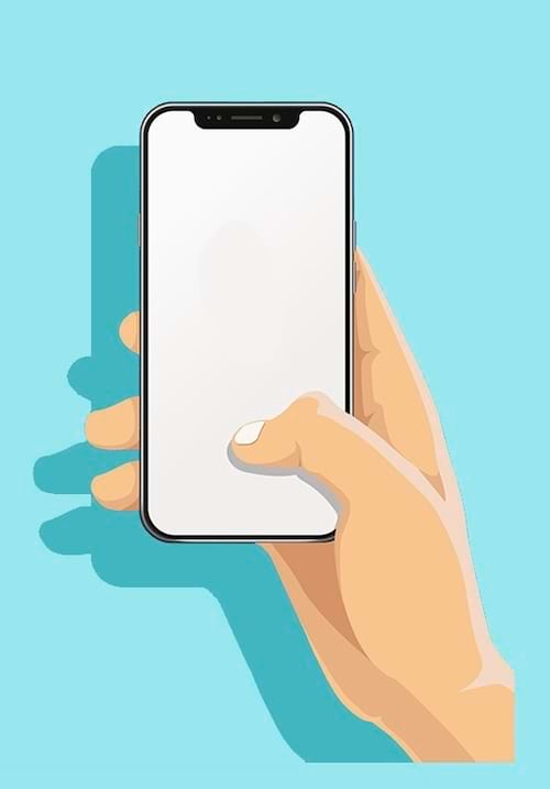 Tenir son téléphone à une main avec un pouce sur l'écran
