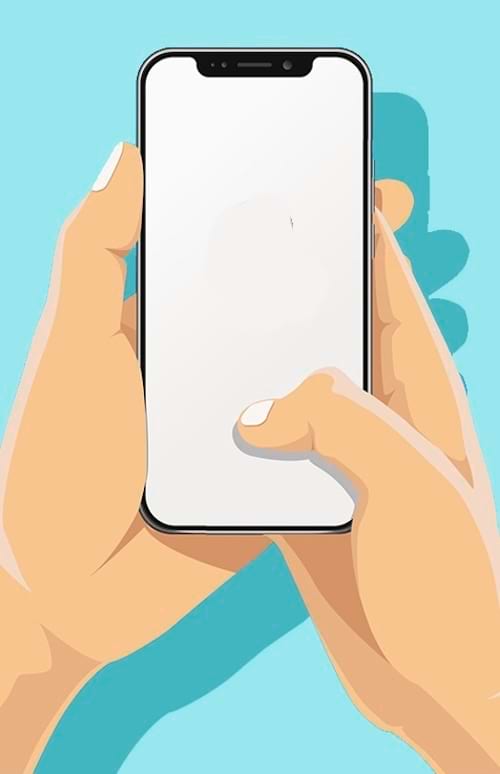 Tenir son téléphone à deux mains avec un pouce sur l'écran