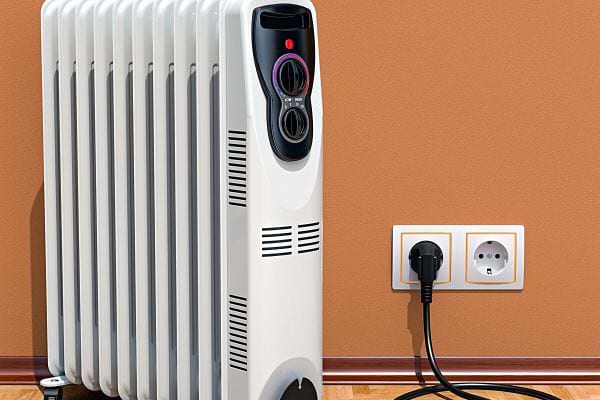 Un radiateur électrique qui est branché