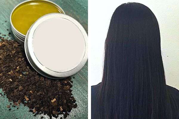 De la brou de noix avec des cheveux noirs 