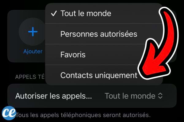 Accès rapide au mode 'Concentration' depuis le centre de contrôle d'un iPhone.