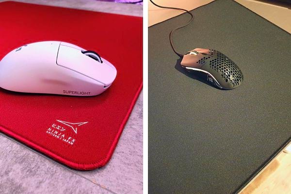 Deux tapis de souris noir et rouge 