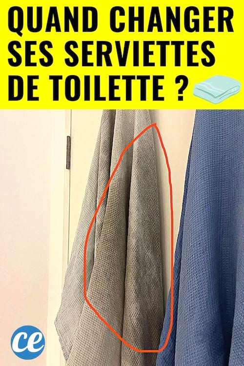 Une serviette de toilette sale qu'il faut changer une fois par semaine 