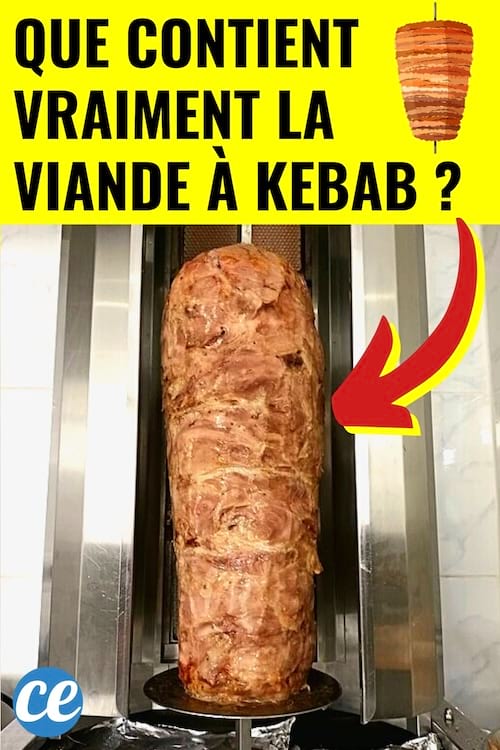 Une broche de Kebab dans un restaurant Fast Food avec des mauvais ingrédients