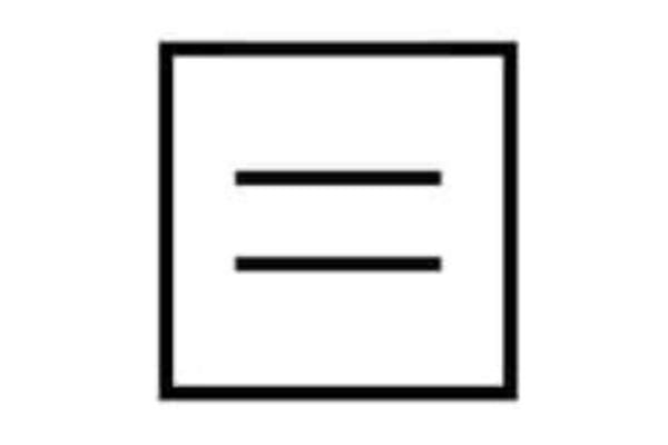 Deux traits horizontaux dans un carré 