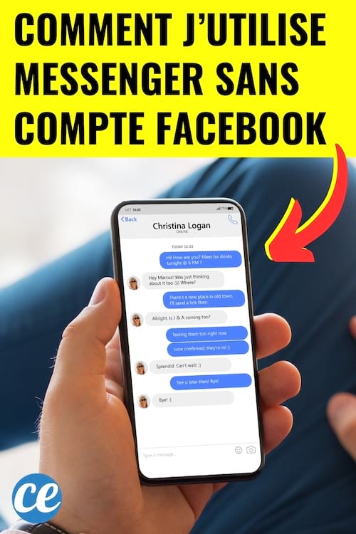 Une personne qui utilise messenger sans avoir de compte facebook sur son iPhone