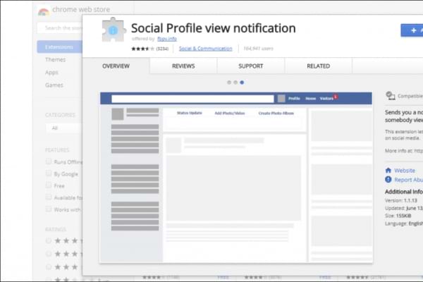 Une extension de navigateur &agrave; ajouter sur facebook pour savoir qui regarde son profil