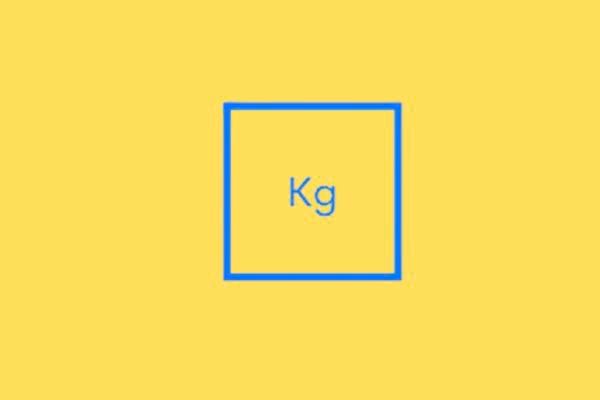 Icône "Kg" dans un carré, indique la fonction de pesage ou réglage selon le poids.