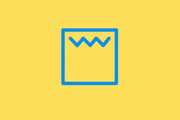 Icône zigzag carré, symbole pour la fonction gril.