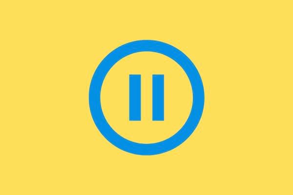 Icône deux barres verticales, représente la fonction pause.