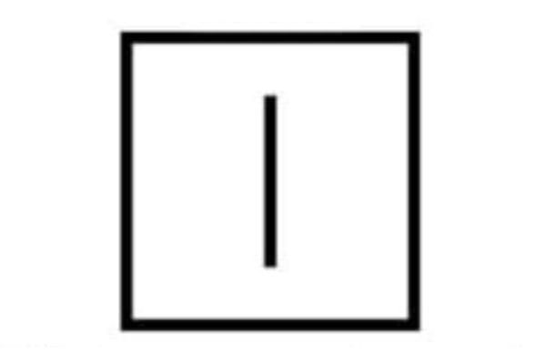 Trait vertical dans un carré: Séchage naturel sans essorage.