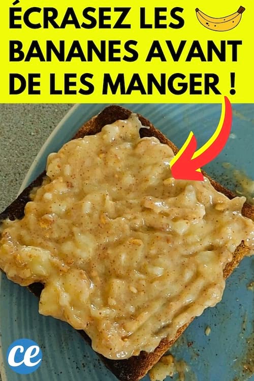 Une banane écrasée sur un toast grillé pour profiter de ses bienfaits