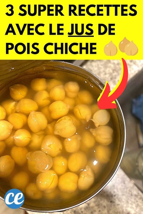 Du jus de pois chiche dans une boîte de conserve pour faire des recettes à l'aquafaba