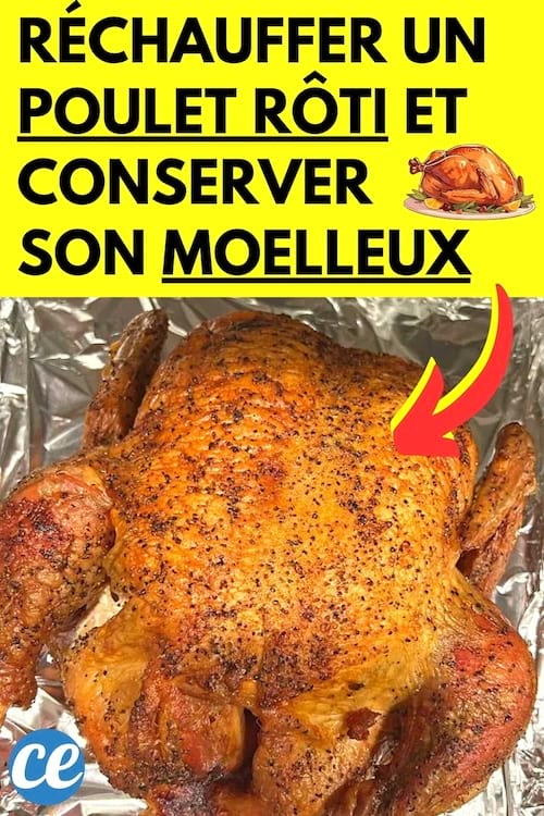 Un poulet rôti réchauffé dans du papier d'aluminium pour qu'il conserve son moelleux