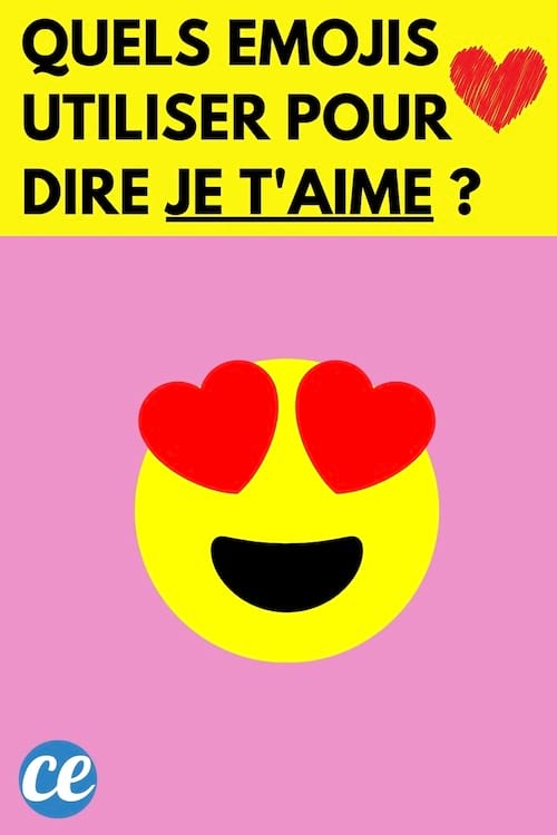 Un émoji avec des coeurs à la place des yeux pour exprimer de l'amour
