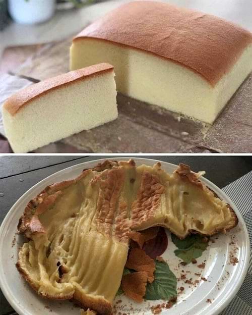Gâteau au fromage impeccable contre une version effondrée.