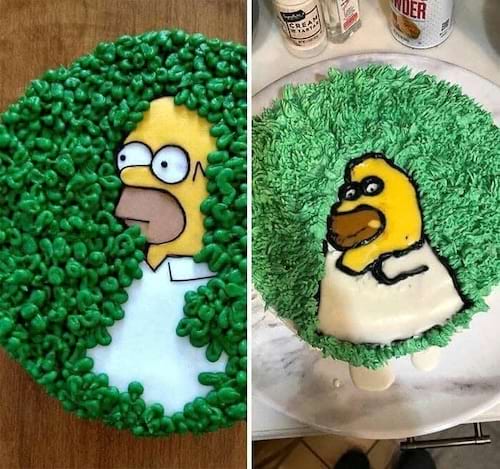 Homer parfait contre une version simplifiée et déformée.