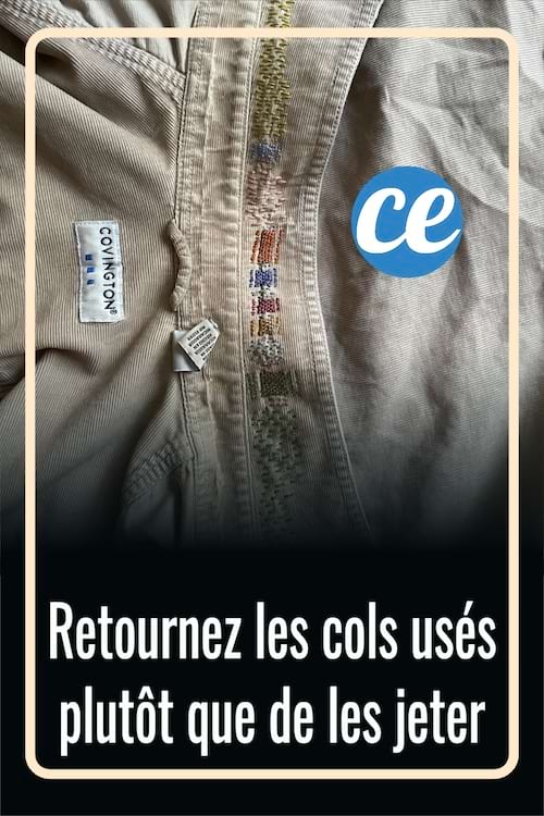 Une chemise avec un col abîmé