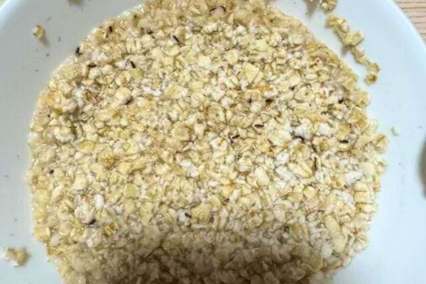 Bol de farine d'avoine concassée.