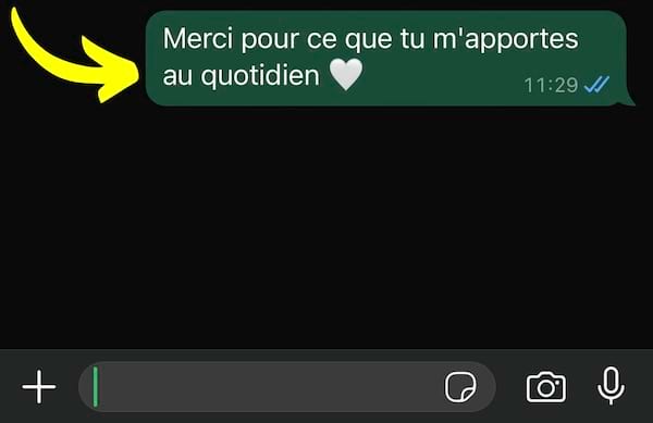 Remerciement quotidien avec cœur