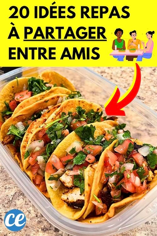 Des tacos dans la cuisine qui est une idée repas à partager entre amis 