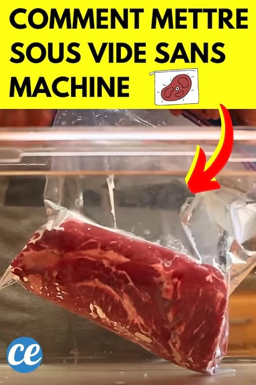 De la viande mise sous vide avec de l'eau sans machine