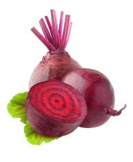 Betterave rouge coupée, montrant ses anneaux.