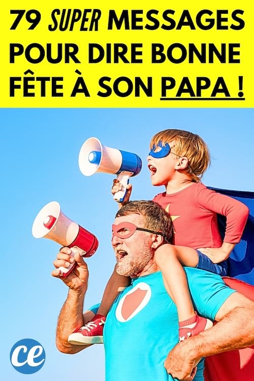 Un enfant qui souhaite bonne fête à son papa avec un haut parleur