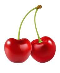 Cerises rouges jumelles
