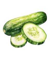 Concombre coupé en rondelles.