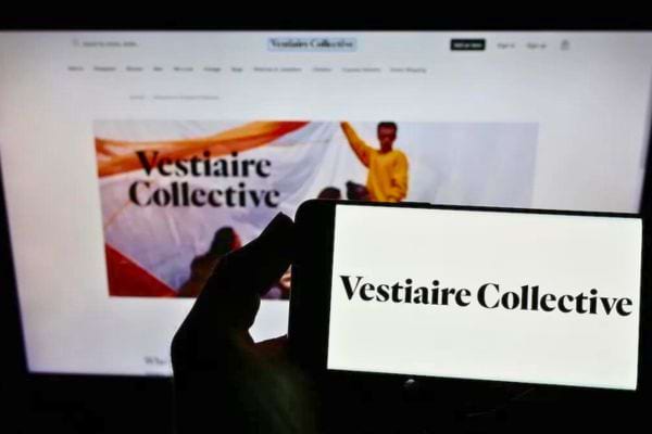 Écran affichant le site Vestiaire Collective.