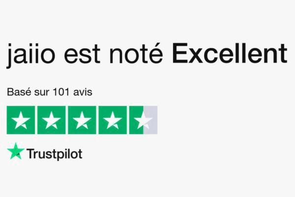 Note "Excellent" de Jaiio sur Trustpilot.