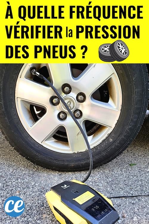 Un pneu en train d'être gonflé après avoir vérifié la pression
