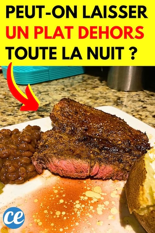 Un plat de viande qui a été laissé dehors toute la nuit dans la cuisine