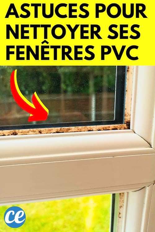 Une fenêtre PVC qui est sale et qui va être nettoyée pour retrouver sa blancheur