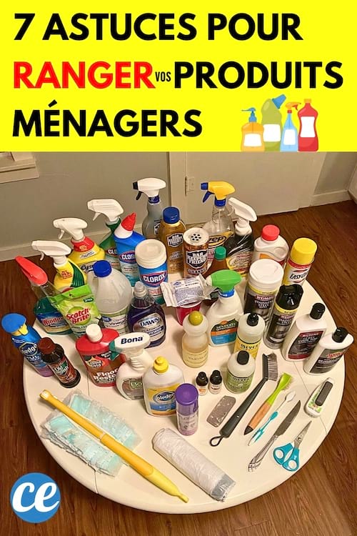 Tous mes produits ménagers que j'ai à la maison qui doivent être rangés