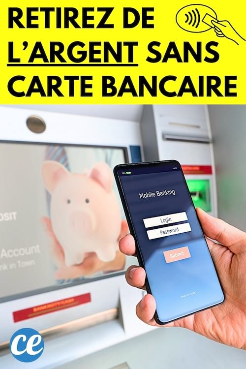 Une personne qui retire de l'argent à un distributeur automatique sans carte